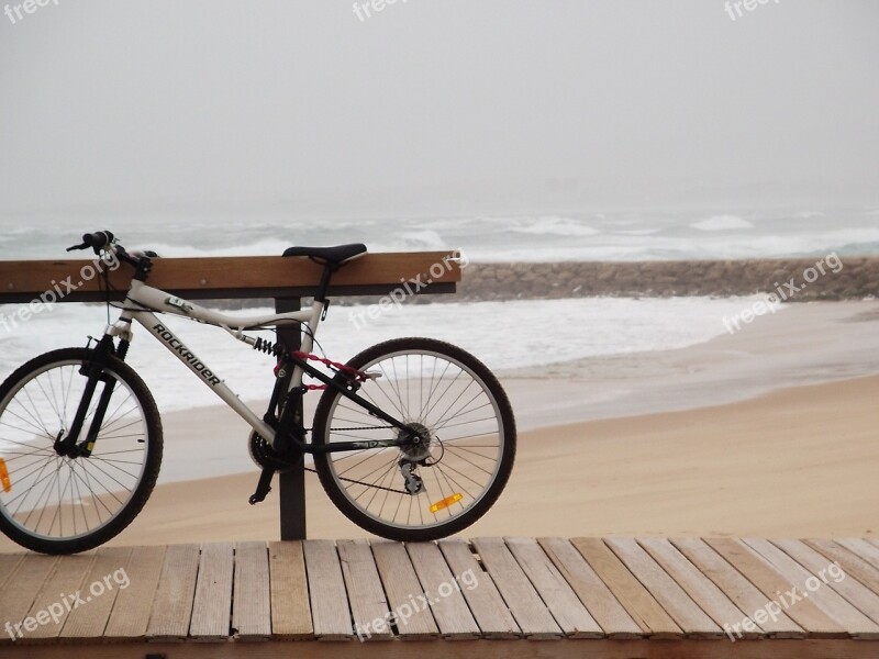 Portugal Beach Bike Mar Free Photos