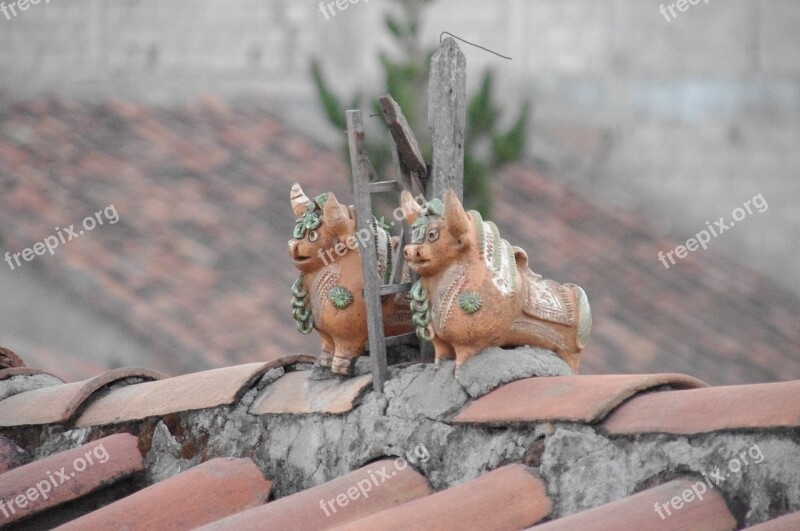 Cusco Peru Inca Ornaments Roof Tops Ornament Peru