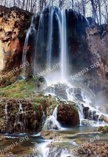 Waterfall Virginia Nature Landscape Water