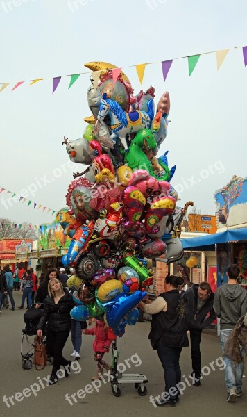 Year Market Folk Festival Balloons Colorful Fairground