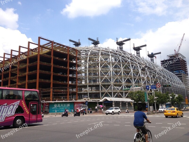 Taipei Taipei Dome Construction Sky Free Photos