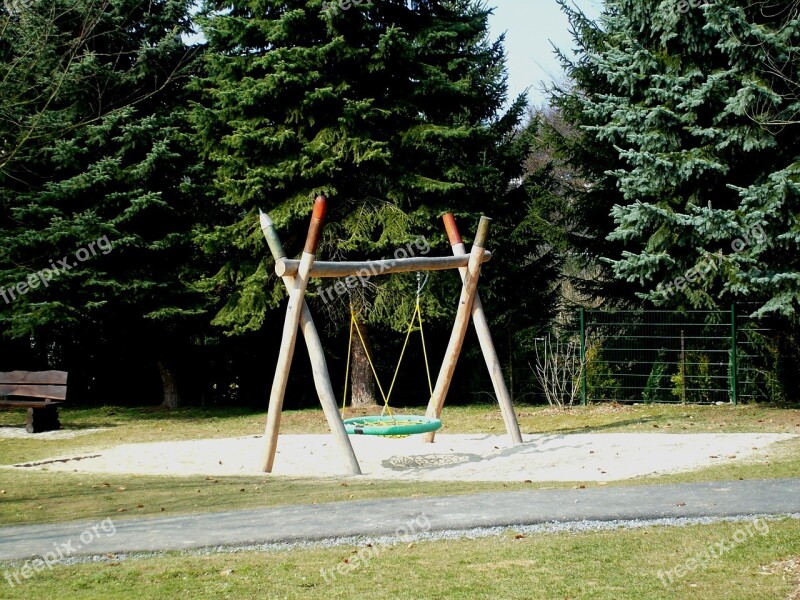 Playground Swing Swing Device Play Rock