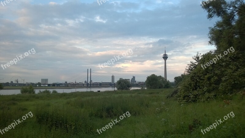 Düsseldorf Rhine Bank River Germany