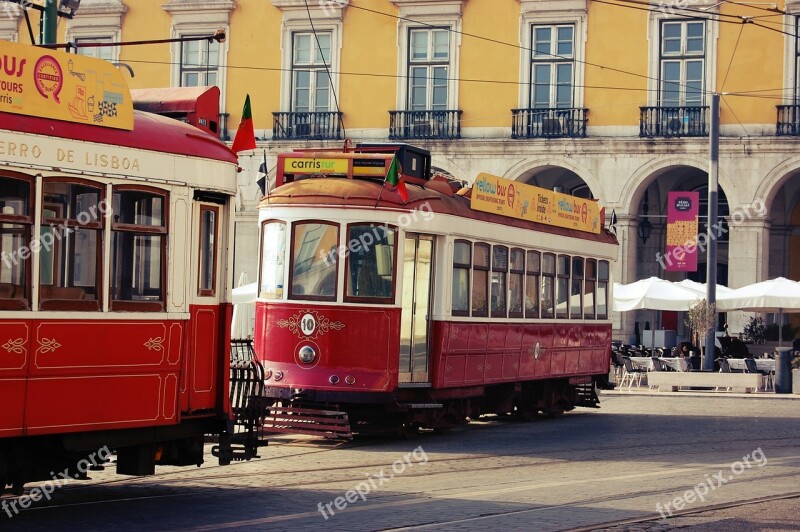 Street Cars Lisbon Lisboa Portugal Tram