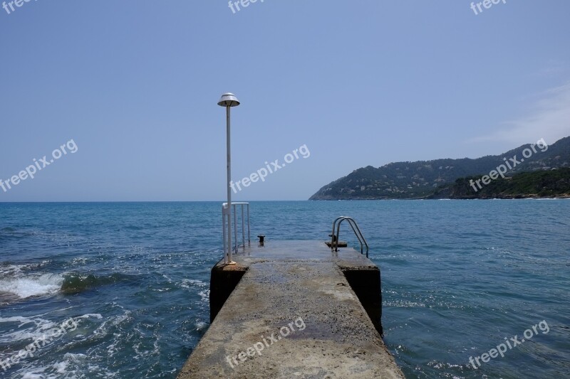 Water Sea Mountains Blue Sky