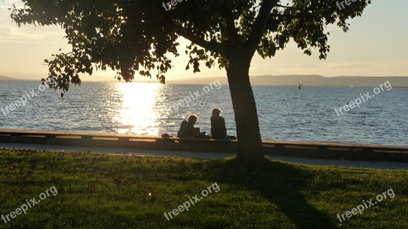 Couple Love Romance Togetherness Sunset