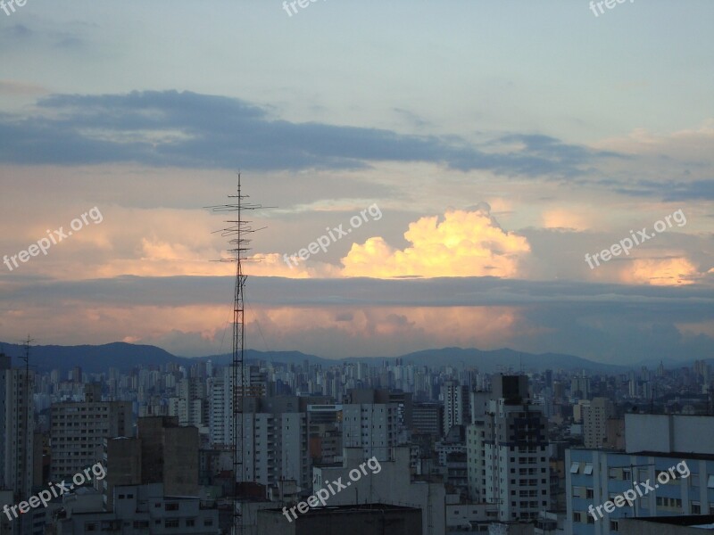 City Eventide Landscape Afternoon Sky