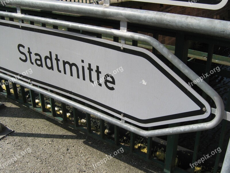 Stadtmitte Road Sign Note Shield Street Sign