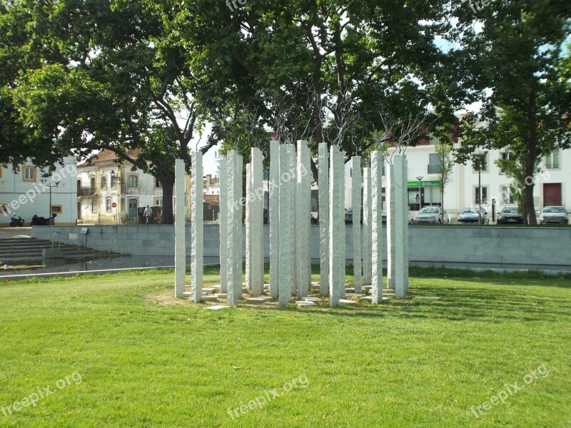 Park Sculpture Almourol New Nacelle Village Riverside Park Tagus River