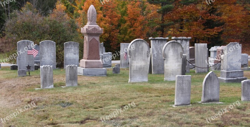 Graveyard Cemetery Flag Grave Tombstone