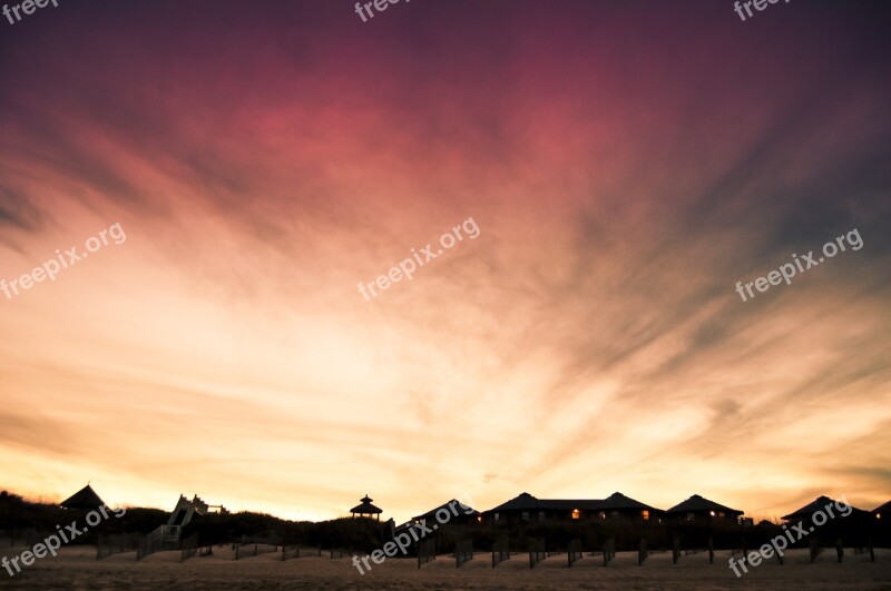 Beach Sky And Houses Impressive Sky Sunset Sky Free Photos