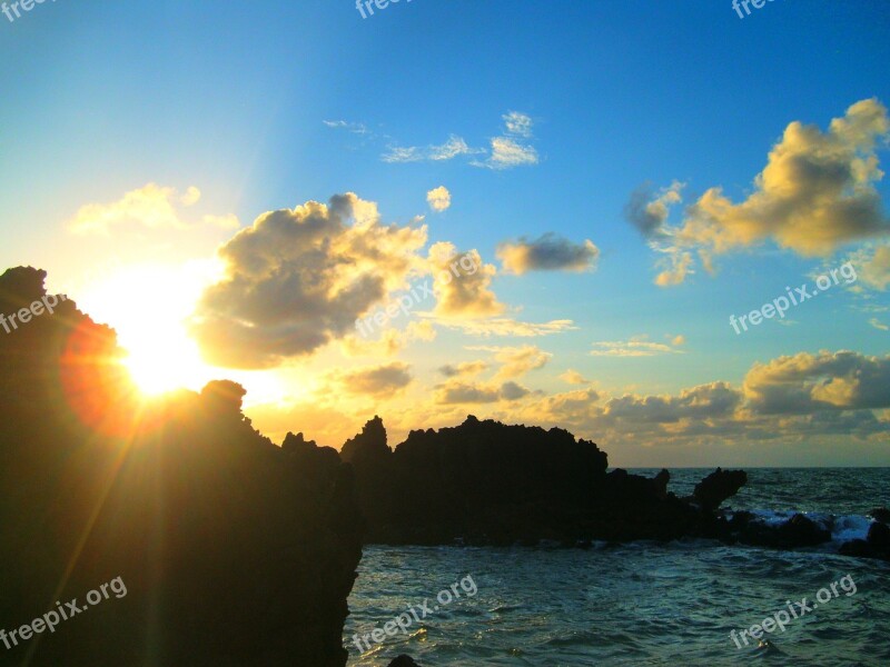 Sol Rays Colorful Clouds Free Photos