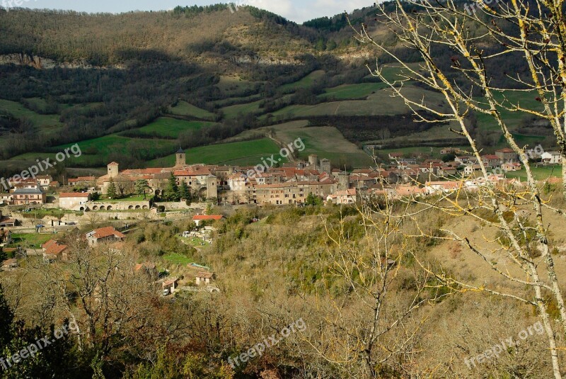 France Holy Eulalie Of Cernon Medieval Village Ramparts Free Photos