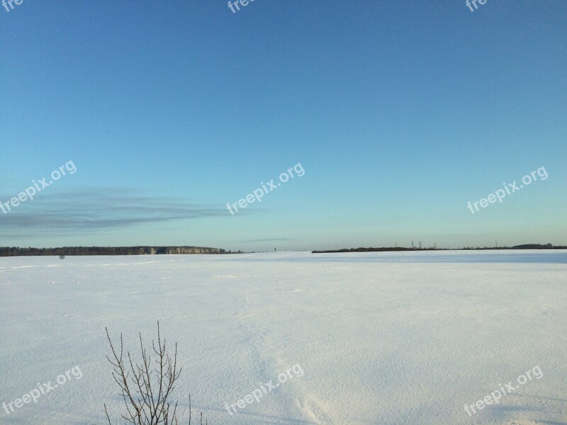 Winter Cold Field Frost Snow