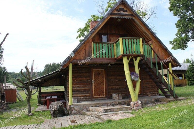 Decorative Cottage Wooden House Pretty Lithuania Country Side