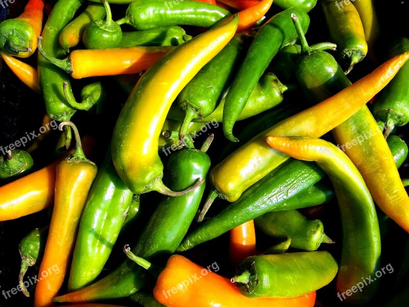 Pointed Pepper Green Yellow Pepper Food Free Photos