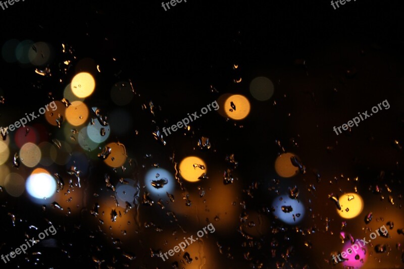 Bokeh Drop Rain Glass Dark