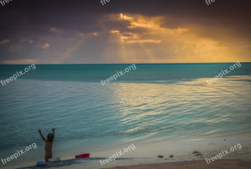 Bora-bora French Polynesia Sunset Ocean Pacific