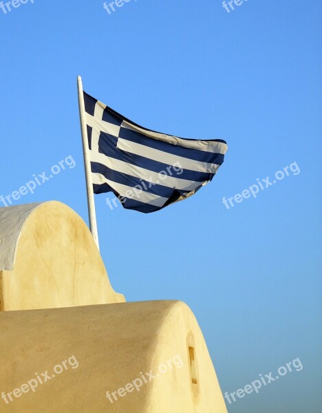 Flag Blue White Greece Flutter