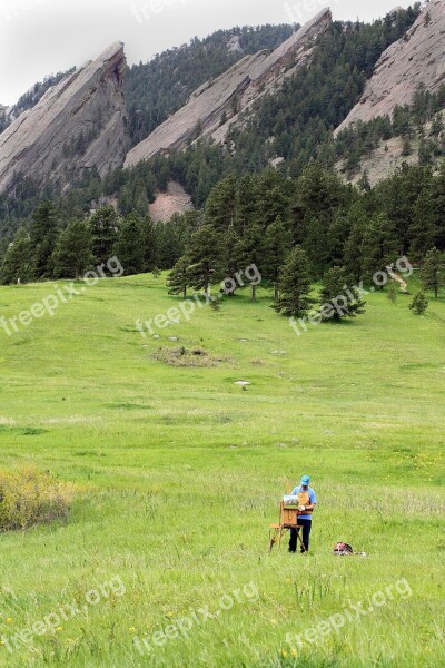 Mountain Painter Landscape Artist Outdoors