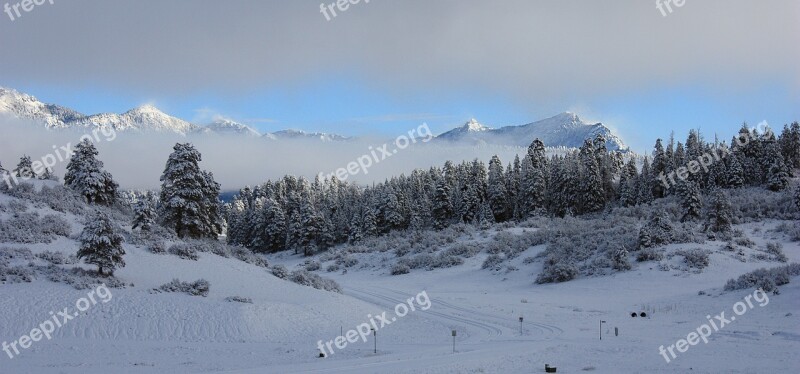 Mountain Winter Skyline Colorado Snow Majestic