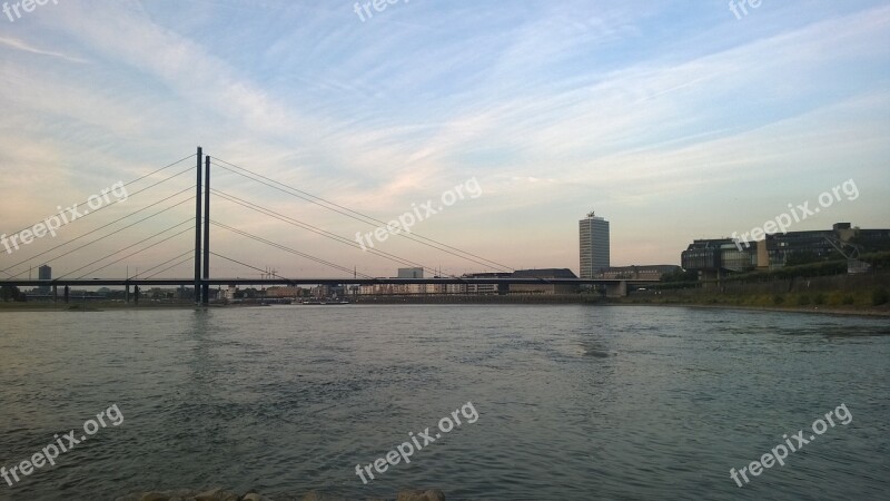 Düsseldorf Rhine Bank River Germany