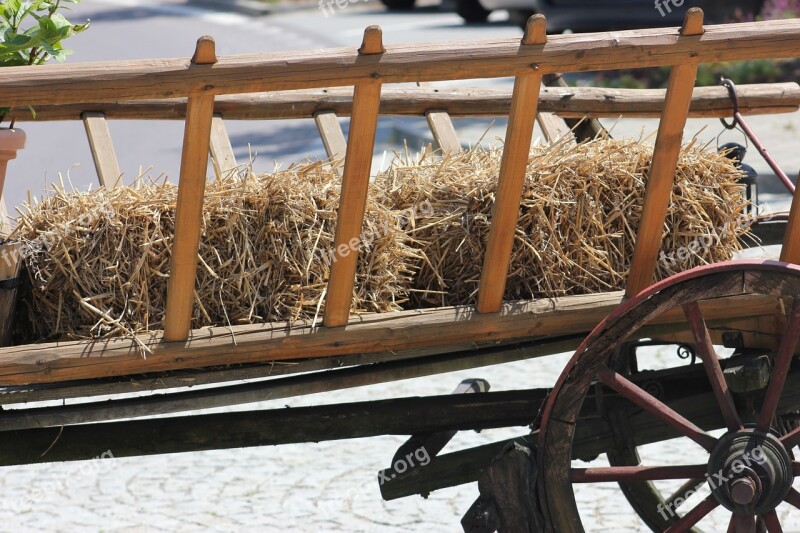 Hay Wagon Farm Wheel Wood