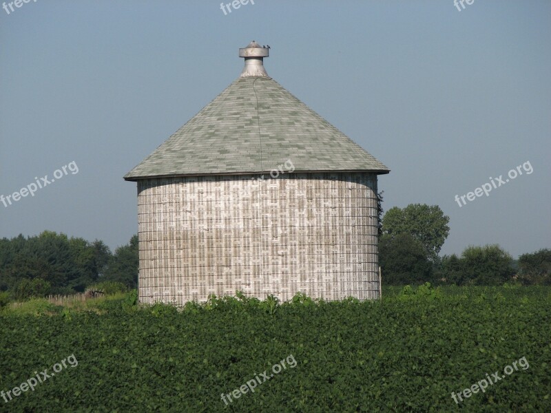 Silo Field Farming Agriculture Rural