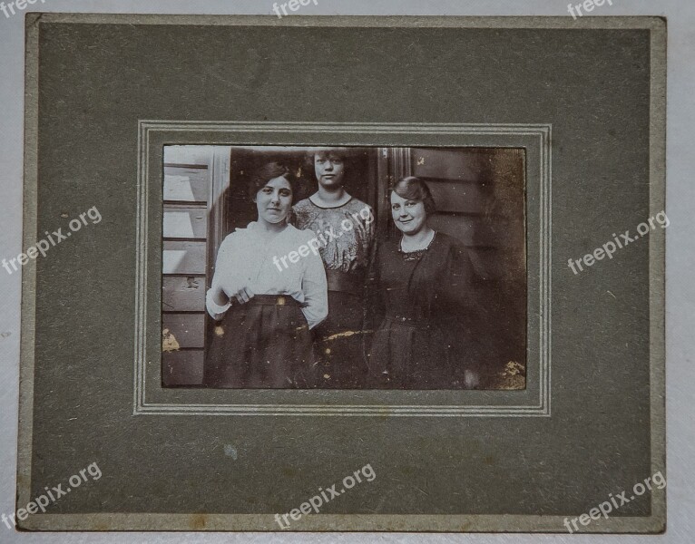 Photograph Vintage Girls Three Young