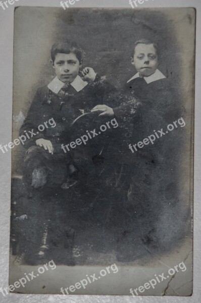 Photograph Vintage Boys Brothers Children