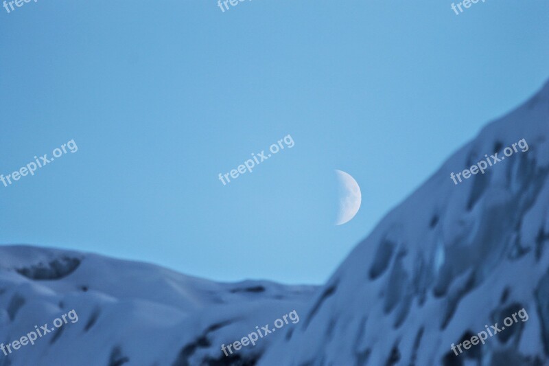 Moon Mountain Alaska Winter Snow