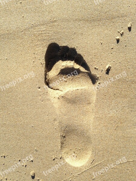 Foot Footprint Sand Print Barefoot