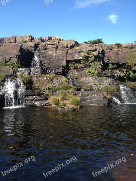 Waterfall Saw The Vine Great Minas Free Photos