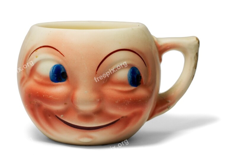 Cup White Funny Isolated Face