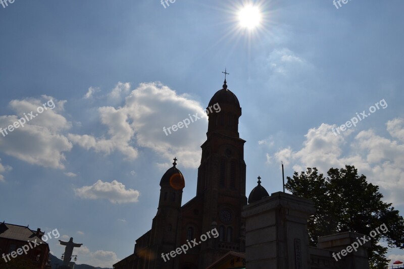 Jeonju Cathedral Hanok Village Sky Free Photos