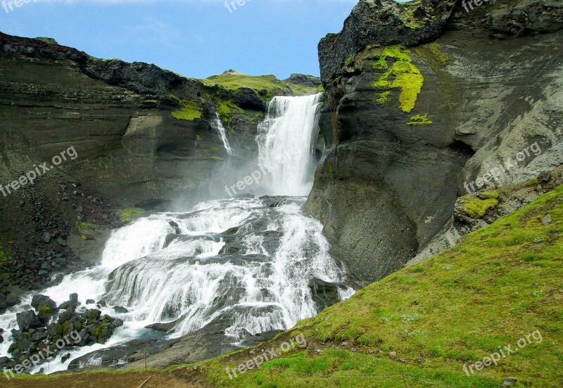 Iceland Cascade Waterfall River Free Photos