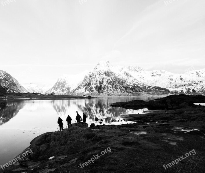 Photographers Lofoten Mountain Water Free Photos