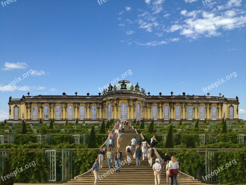 Closed Sanssouci Castle Baroque Potsdam Historically