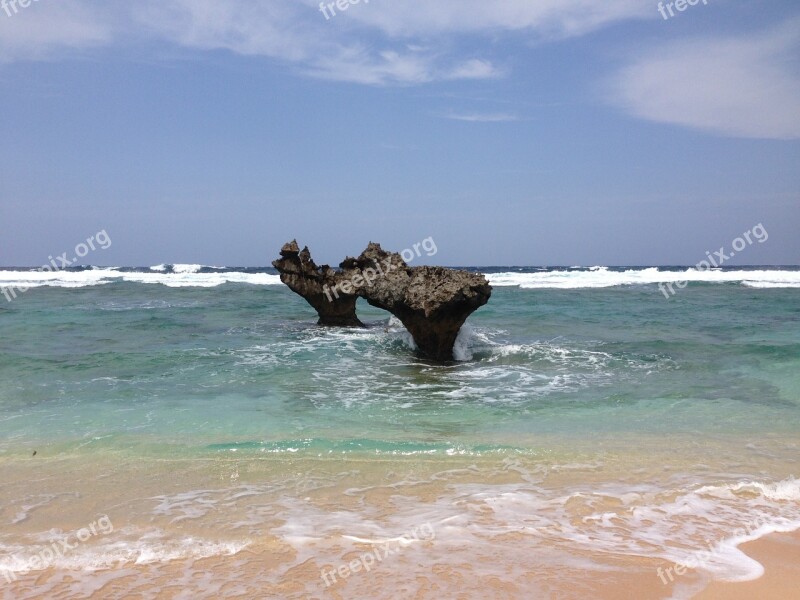 Okinawa Sea Heart Rock Free Photos