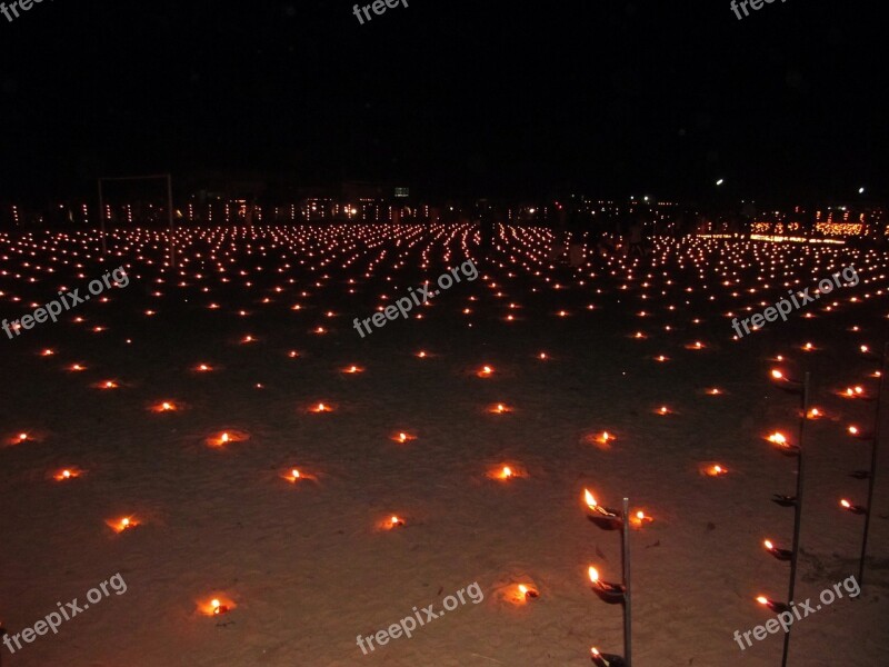 Temple Thrikkarthika Vilakku Festival Oil Lamps