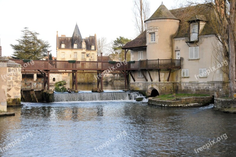 Mill Cascade Moret-sur-loing France Landscape