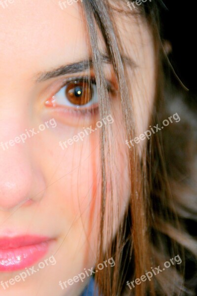 Girl Portrait Brown Eyes Brown Nice