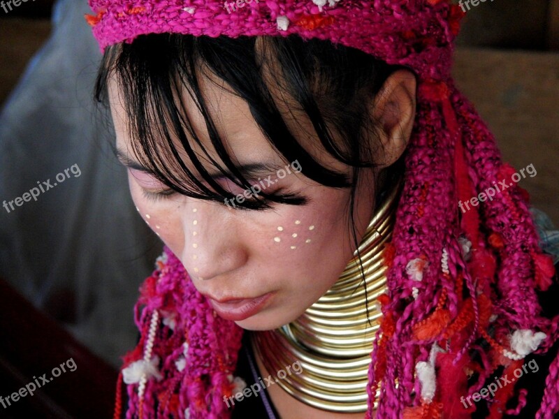 Woman Girl Thailand Burma Mountain Folk