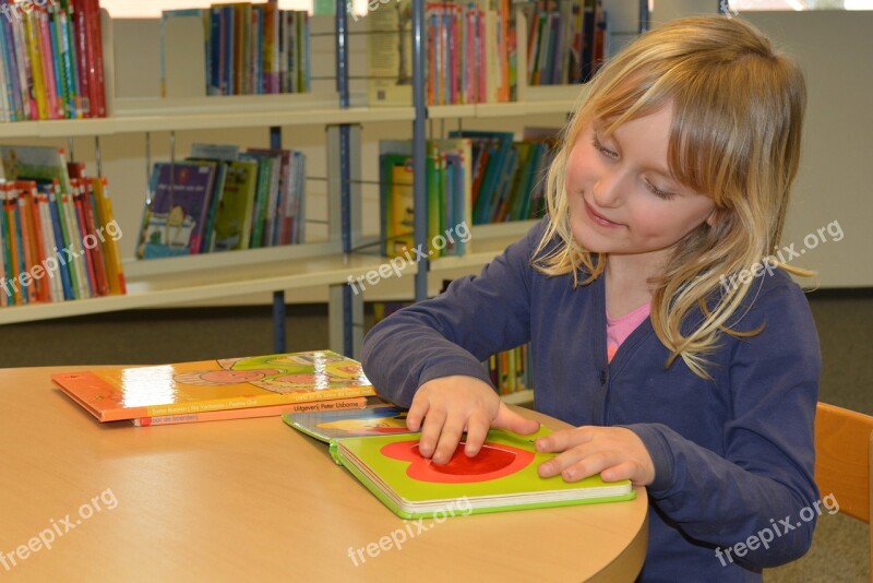 Child Girl People Library Books