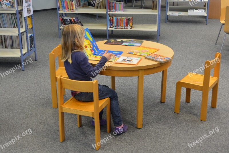 Child Girl People Library Books