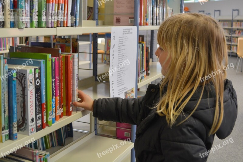 Child Girl People Library Books