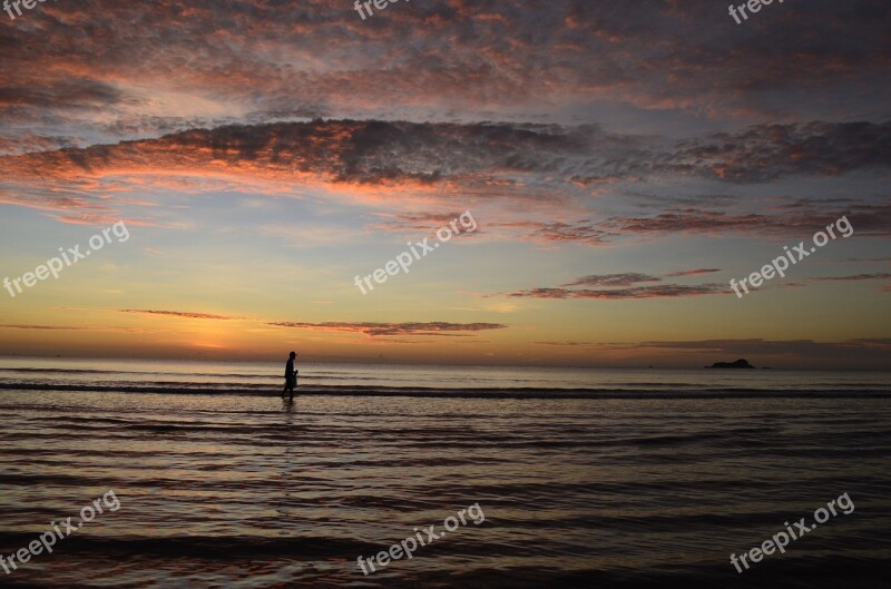 Beach Sunrise O Ocean Sea