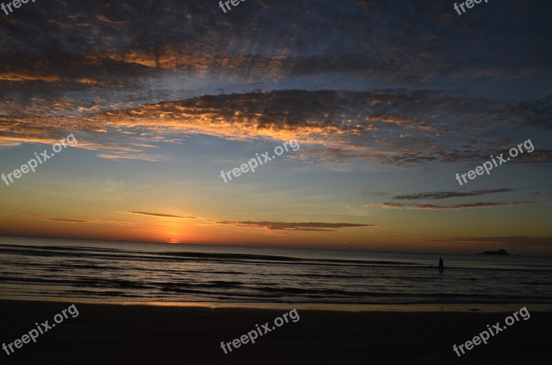 Beach Sunrise O Ocean Sea