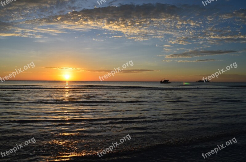 Beach Sunrise O Ocean Sea