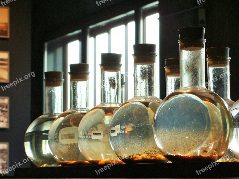 Container Glass Bottles Reflections Liquid